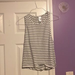 Striped white and black tank top